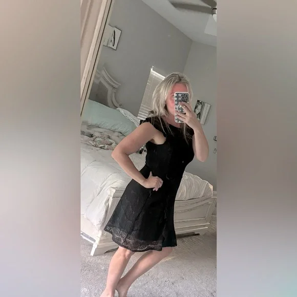 Monteau Dresses | Ws Monteau Los Angeles Black Lace Dress|Size M|Worn Twice|Euc | Color: Black | Size: M | Jgathright77's Closet Monteau Dresses | Ws Monteau Los Angeles Black Lace Dress|Size M|Worn Twice|Euc | Color: Black | Size: M | Jgathright77's Closet